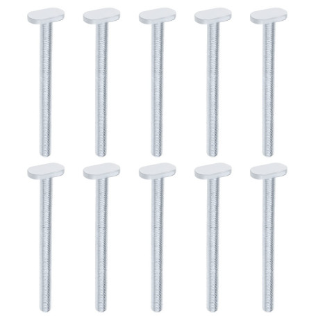 10pcs M8x100mm Filetage T Fente Outil de Fixation Goujon Drop-in T-Écrou Coulissant Vis Boulon en Acier au Carbone Zingué pour 3