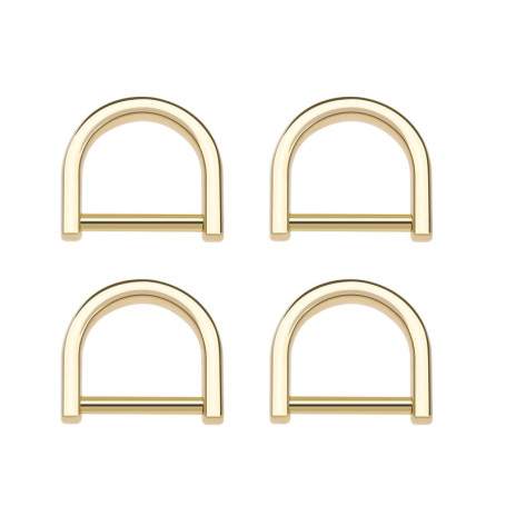 EMSea Lot de 4 petits anneaux en D à visser en forme de fer à cheval pour bricolage, artisanat, cuir, porte-clés, sac à main, ré