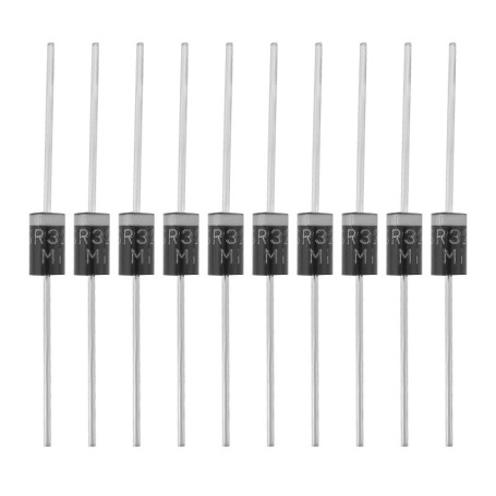 VGOL Schottky Lot de 50 diodes redresseurs de barrière SR3200 (S3200) DO-201 200 V 3 A 57,4 x 4,9 mm haute efficacité pour appar