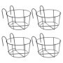 Erpmlyo 4 PièCes -Corps Suspendus JardinièRes Porte-Pots de Fleurs Plante Fer Supports ClôTure MéTal en Pot Support Monté Balcon