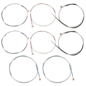 eMagTech Lot de 2 Jeux de Cordes pour Violon (EADG) avec Embouts à Boule Nickelés pour Violons 4/4 3/4 1/2 1/4 Alliage à Noyau e