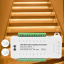 Hopbucan 16 Canaux LED Escalier Lumière Escalier Contrôleur 2 PIR pour Intérieur Flexible LED COB Bande Lumineuse Sans Télécomma