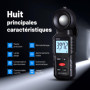 Mcbazel Digital Luxmètre Numérique, Mesure des Lumières avec 0.1-200,000 Lux, Posemètre Numérique Portable Ambiante Portée Jusqu