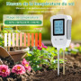 Mcbazel Testeur de Sol ph 3 en 1, Détecteur de Test de Sol Acide-Base, Mesure de Température et d'Humidité avec Affichage LCD Ré