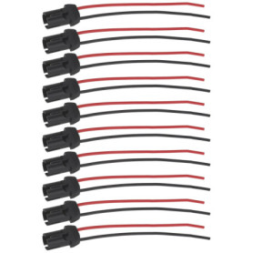 ECSiNG 10 Pièces Douilles d'ampoule Pré-câblées 12 V 24 V T10 pour Voiture Connecteur d'extension de Support de Lampe pour Répar