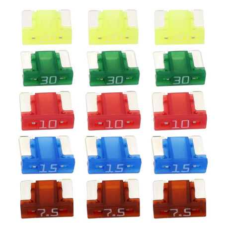 LT Easiyl 50pcs Fusibles pour Voiture BFLP Fusibles à Lame 7,5 A 10 A 15 A 20 A 30 A 58 V 11 X 8,8 Mm Utilisés dans Les Systèmes