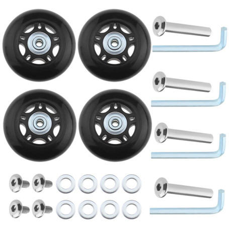 SG Store 2 Ensembles 70x24mm Roues de Bagage avec Essieux de Clé Valise Roues de Rechange Trolley Case Roues en Caoutchouc roule