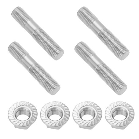 SG Store 4 Jeux de Goujons à Bride de Collecteur d'échappement Double M10x1,25 Jeu d'écrous à Double Extrémité Compatible avec T