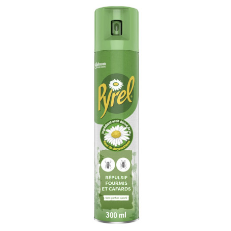 Pyrel Aérosol Anti-insectes rampants, Répulsif Rampants Fourmis et Cafards - Protection longue durée - 1 Aerosol 300 ML