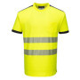 Portwest T181 PW3 T-shirt de Sécurité à Manches Courtes Haute Visibilité Jaune/Noir, XS