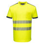 Portwest T181 PW3 T-shirt de Sécurité à Manches Courtes Haute Visibilité Jaune/Noir, XS