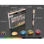 Lot de 22 marqueurs de peinture acrylique à pointe pinceau flexible de 1 à 7 mm pour peinture sur roche, lettrage au pinceau, ve