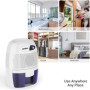 Senelux Mini déshumidificateur d'air portable puissant de 500 ml - Petit déshumidificateur efficace et stable - Absorbeur d'humi