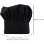 Bonnet de chef noir élastique - Pour cuisiner et cuire dans la cuisine ou comme une grande pièce de déguisement - Combinez-le av