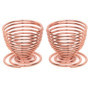 TRIXES 2 x Coquetiers Roses Or Fil d'acier Spirale Ressort
