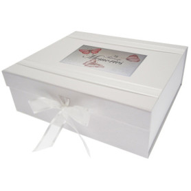 WHITE COTTON CARDS Favourite Memories Grande boîte à souvenirs Motif papillons vintage BU2X Planche 27,2 x 32 x 11 cm