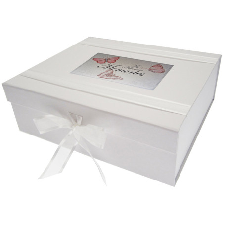 WHITE COTTON CARDS Favourite Memories Grande boîte à souvenirs Motif papillons vintage BU2X Planche 27,2 x 32 x 11 cm