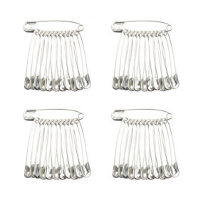 Épingles de sûreté de 27 mm, Lot de 48, plaquées Nickel, pour Les vêtements, l'artisanat, la Couture, Les Ourlets, Le Textile et
