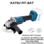 KATSU FIT-BAT 21V Meuleuse d'Angle sans Fil Brushless 115mm 125mm Moteur sans Balais avec Kits d'Accessoires Multi-outils Oscill