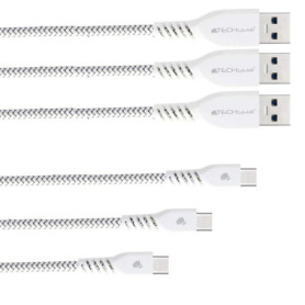 TECHGEAR USB C Câble Chargeur (3 pack) pour Appareils USB Type C Samsung Tab A8 10.5, Tab A7 Lite 2021, Tab A7 10.4, Tab S7 FE/P