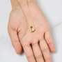 Philip Jones Collier plaqué or avec initiale lettre D créée avec des cristaux de zircon, Plaqué or, Cristal de zircondia®