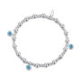 Philip Jones Bracelet extensible à breloques avec pierre de naissance du mois de mars (aigue-marine) avec boîte cadeau, Cristal,