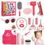 Litinliv 22 Pièces Jouets de Salon de Coiffure pour Filles, Jeu de Simulation de Coiffeur, avec Sèche-Cheveux, Fer à Friser et C