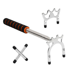 Granvoo Bâton Pont de Queue de Billard Rétractable, avec 3 Pièces Tête de Pont Amovible (Haut + Bas + croisé) Accessoire Queue d