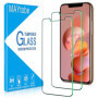 MAYtobe 2 Pièces Verre Trempé pour iPhone 11 Pro Max/iPhone XS Max 6,5 Pouces, Film Protection écran Sans Bulles, Dureté 9H, Ant