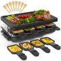 Raclette 8 Personen Raclette Grill Tischgrill Elektrisch 8 Pfännchen 8 Raclette Holzspatel Korean BBQ Grill Elektrogrill Antihaf