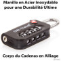 OW-Travel Cadenas TSA pour Valise. Cadenas Code 4 Chiffres Antivol pour Bagages Casier Rangement Tente Camping. TSA Bagages Comb