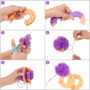 Curtzy Machine a Pompon en Plastique (Lot de 4) - 4 Tailles (3,5/5,5/7 et 9 cm) - Kit Pompons Loisirs Creatifs Réutilisable pour