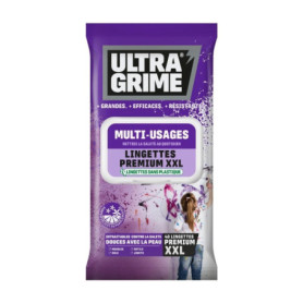 UltraGrime Multiusages Pamplemouse Lingettes XXL Sans Plastique - 40 Grandes Pour Toute La Famille - Nettoyage Multi-Usages Pour
