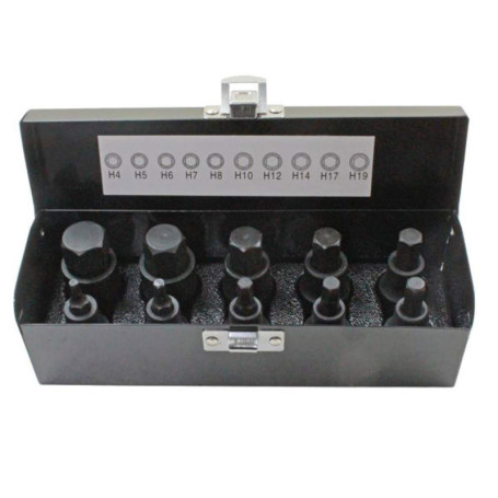 US Pro Tools Lot de 10 douilles hexagonales à choc 1/2" Clé Allen 4 mm à 19 mm