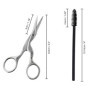 Kovira Kit Sourcil Ciseaux Sourcils et Brosse Sourcils pour Tailler et Façonner - Ciseaux a Sourcils 8,9 cm au Total - Lames Aff