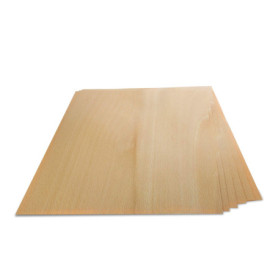 WoodPress® Placage de Bois de Hêtre Véritable - Paquet de 6 Feuilles - Format A4 (environ 21 cm x 29 cm) - Placage de Marqueteri