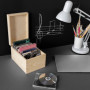 Creative Deco Boite Rangement en Bois pour CD et DVD | 16 x 24 x 14 cm | 3 Compartiments | avec Couvercle et Sans Poignées | Non