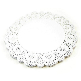 Happium Lot de 100 napperons en Papier pour décoration de gâteaux Blanc 24 cm Serviettes en Papier jetables tampons d'emballage 