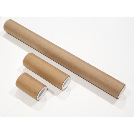ShieldUp Lot de 3 tubes postaux en carton solide Diamètre 25 mm 330 mm, 100 mm et 50 mm de long