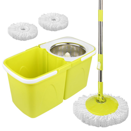 ARSUK serpillères et seaux - 2 séparés empilables seaux avec 2 têtes de balai en microfibre | poignée télescopique rotative à 36