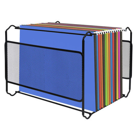 Belle Vous Support Dossier Suspendu A4 en Maille Métallique Noire - 33,5 x 28,2 x 25 cm - Capacité de 30 Documents Environ - Boi