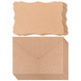 Belle Vous Carte Papier Craft Vierge avec Enveloppes (Lot de 50) - 17,6 x 12,4 cm - Lot Enveloppe Kraft avec Carte - Confection 