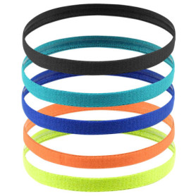 AvoDovA Bandeaux de Sport Enfant, 5 Pcs Bandes de Sport Élastiques Antidérapantes, Bandeau Cheveux Fin pour Garçon Fille, Serre 