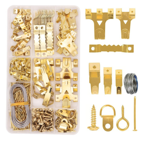 282 Pièces Crochet pour Cadre Photo, Kit Crochet Mural Tableau Crochets d'Image,Crochets en Métal pour Cadre Photo,pour Fixation