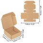 Belle Vous (Lot de 50) Boite Cadeau Marron - Boite Papier Kraft Carrée de 5,6 x 5,6 x 2,5 cm - Boite Carton Emballage Cadeau Fac