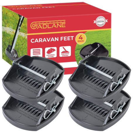 GADLANE Lot de 4 patins robustes pour cric de caravane - Idéal pour stabiliser et empêcher les pieds de la caravane de s'enfonce