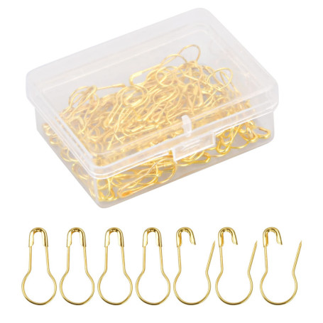 Jinlaili 100 Pièces Épingles de Sécurité en Forme de Gourde, Ampoule Broches Calebasse Or, Goupilles en Métal avec Boîte de Rang