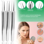 Jinlaili 8PCS Tire Comedons, Extracteur Point Noir, Brucelles Blackhead Extractor en Boîte Métallique, Extracteur d'acné Acier I