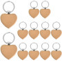 Porte Clé en Bois Coeur 12 Pièces à Graver, DIY pour la Gravure, la Peinture, le Lettrage - Cadeaux pour Couples, Partenaires, F