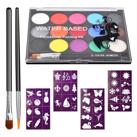 Vesaneae Kit de Peinture pour le Visage, Palette de Maquillage pour Enfants, Convient pour les Festivals de Musique, Les Fêtes, 